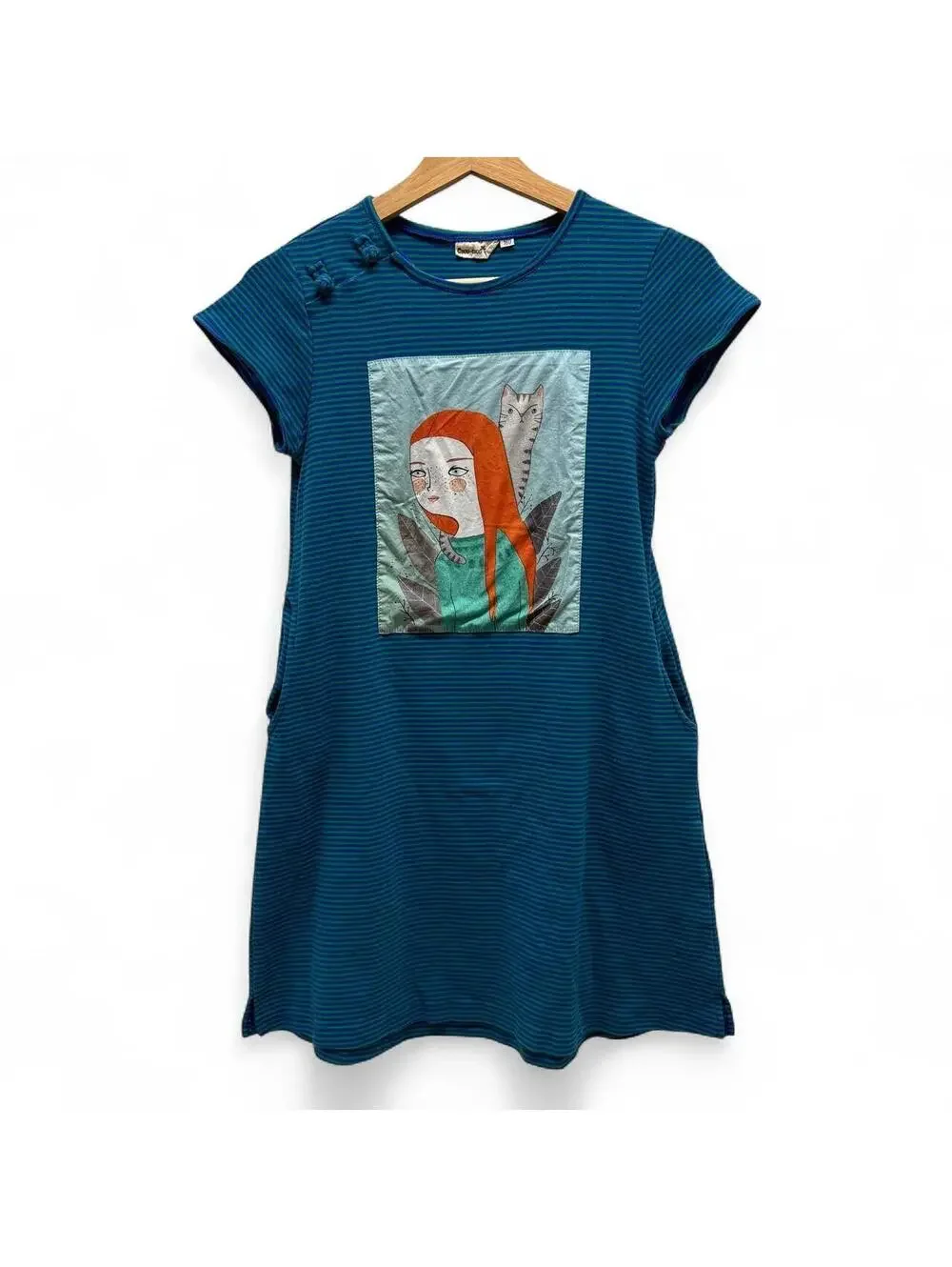 Kid's Blue and Multi Casual-dress